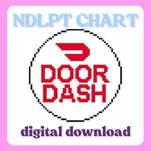 Door Dash round ornament Needlepoint Chart 13 Mesh | Instant Digital Download