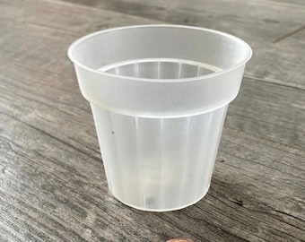 3” round sturdy translucent orchid pot, Clear plastic pot, Plastic flower pot for orchids, Clear seedling orchid pot, small plastic pot