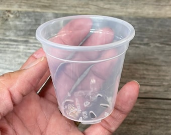 2.5” round ultra clear seedling orchid pot, Clear plastic pot, Plastic flower pot for orchids, starter plant pot, pot for cuttings