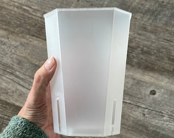 4.75" bevel sided square clear plastic plant pot, Clear orchid pot, Pot for orchid growing, Deep succulent pot, Tall tropical plant pot