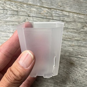 2&quot; bevel sided square clear seedling orchid pot, Clear plastic pot, Transparent plant pot, Clear square succulent pot, Tall seedling pot