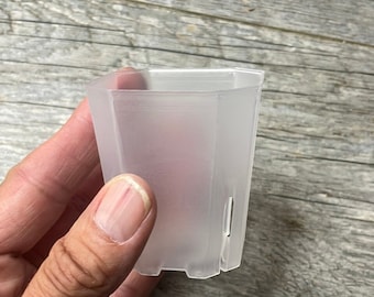 2" bevel sided square clear seedling orchid pot, Clear plastic pot, Transparent plant pot, Clear square succulent pot, Tall seedling pot