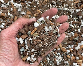 Aroid potting mix,  Rich organic mix for Arum & Monstera, Soil based tropical plant potting medium, Small batch made and ready to ship