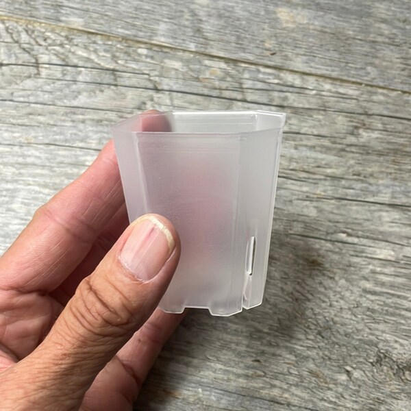 2" bevel sided square clear seedling orchid pot, Clear plastic pot, Transparent plant pot, Clear square succulent pot, Tall seedling pot