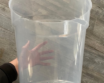 13.8" Jumbo Round Clear Pot for Tropical Plants, Aroids, Monstera, and Orchids.