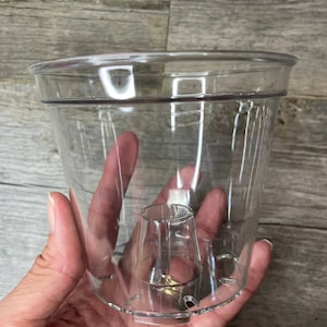 4.5&quot; glass-like ultra high transparency clear round orchid pot, ultra clear nursery pot, clear pot for orchids and tropical plants