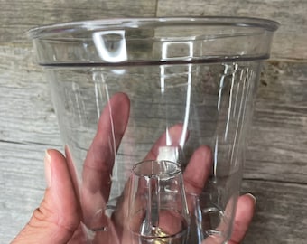 4.5" glass-like ultra high transparency clear round orchid pot, ultra clear nursery pot, clear pot for orchids and tropical plants