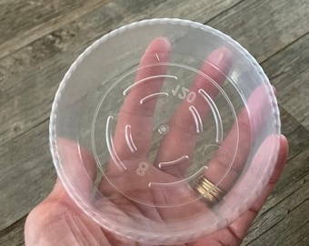 3.75” clear plastic pot saucer, drip tray for plant pot, sturdy clear pot saucer, drainage saucer for plant pots, plant pot saucer, #120