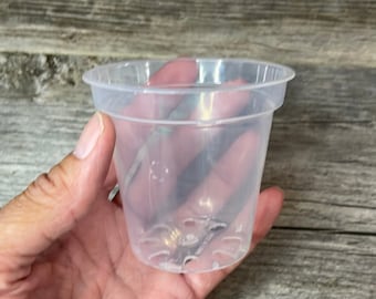 3” round ultra clear orchid pot, Clear plastic pot, Plastic flower pot for orchids, Clear pot
