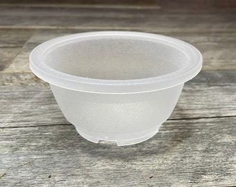 4" clear textured bulb pan, Shallow pot for orchids and succulents, Bonsai starter pot, Bulbophyllum pot, Shallow transparent nursery pot