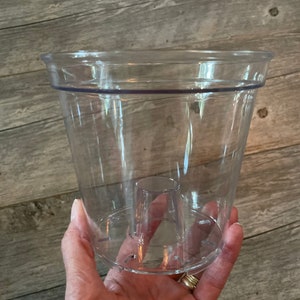 5.7" glass-like ultra high transparency clear round orchid pot, ultra clear nursery pot, clear pot for orchids and tropical plants image 8