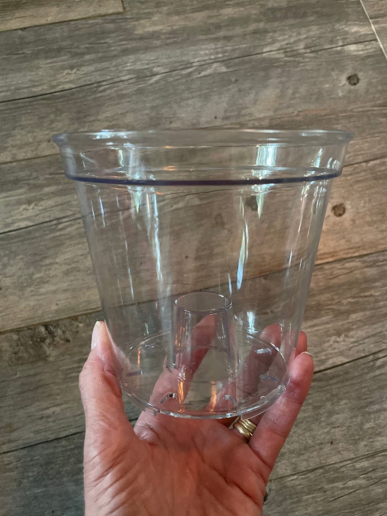 5.7" glass-like ultra high transparency clear round orchid pot, ultra clear nursery pot, clear pot for orchids and tropical plants image 8