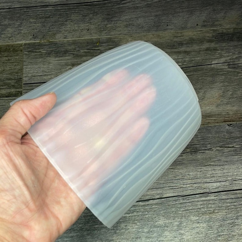 7 Translucent Round Textured Orchid Pot, With Saucer, Clear Orchid Pot