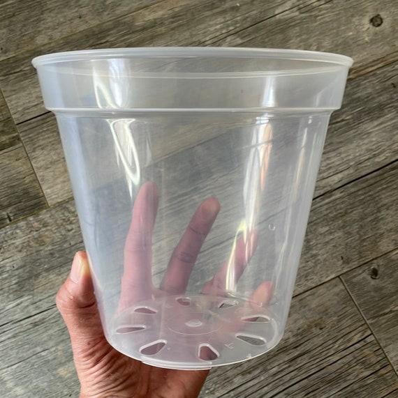 Pot Transparent Pour Orchidées Et Plantes Grasses – Avec Trous De Drainage, Diamètre 14 Cm, Plastique Résistant (intérieur/extérieur) - 8