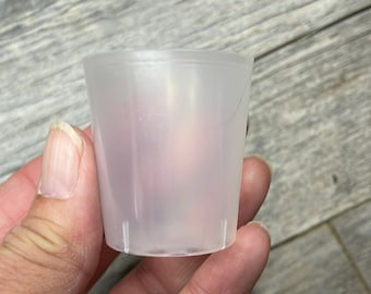 1.5” round clear seedling pot, miniature flower pot, seed starting pot, very small plastic nursery pot, pot for starting cuttings, tiny pot