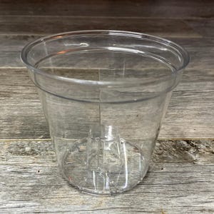 4.5" glass-like ultra high transparency clear round orchid pot, ultra clear nursery pot, clear pot for orchids and tropical plants image 3