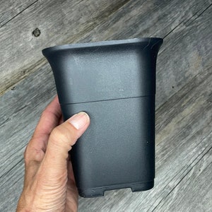 Maceta cuadrada de 12 cm de profundidad para suculentas y cactus, maceta de plástico negro súper resistente, maceta acampanada para cultivo en interiores, maceta pequeña para entrenamiento de bonsáis.