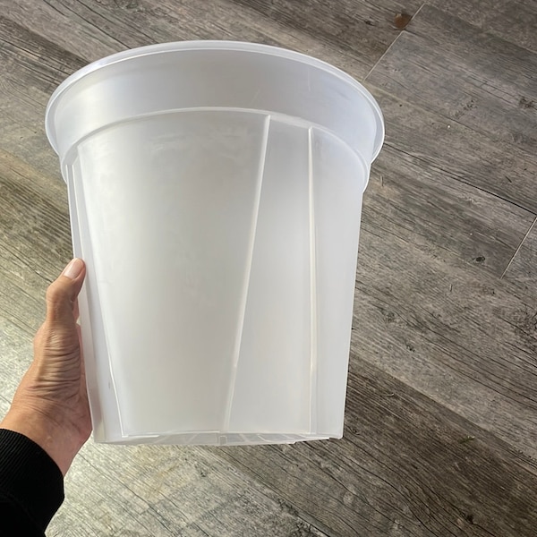 Maceta redonda transparente extragrande para orquídeas de 11.5", maceta de plástico transparente, maceta grande transparente para plantas tropicales grandes, maceta de vivero para aroides
