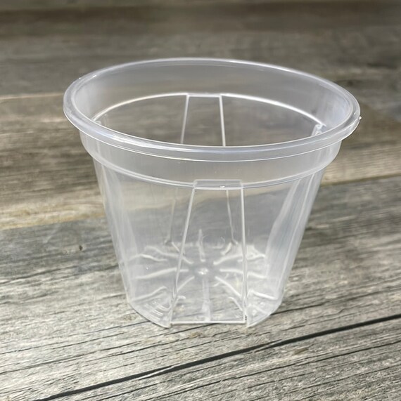 Vaso per orchidee rotondo ultra trasparente da 7, vaso