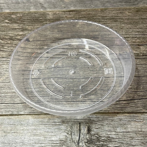 5” clear plastic pot saucer, drip tray for plant pot, sturdy clear pot saucer, drainage saucer for plant pots, plant pot saucer