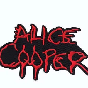 ALICE COOPER PATCH Iron-On Embroidered kiss aerosmith ozzy osbourne black sabbath ac/dc metal twisted sister