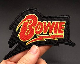 DAVID BOWIE Iron-On PATCH Embroidered black ziggy stardust prince rolling stones queen New