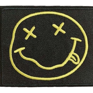 NIRVANA IRON-ON Patch smiley face logo punk rock foo fighters grunge kurt cobain New