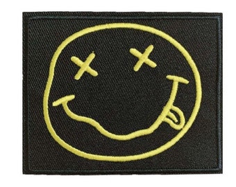 NIRVANA IRON-ON Patch smiley face logo punk rock foo fighters grunge kurt cobain New