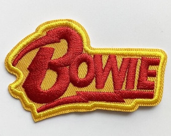 DAVID BOWIE Iron-On PATCH Embroidered yellow ziggy stardust prince rolling stones queen New