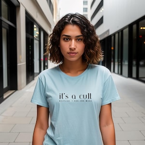 Its a cult helpline Tee, End MAGA, Trumpers, Donald Trump has been indicted, political mock, vote democrat, mental health matters