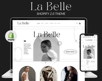 Minimal Shopify Theme, Editorial Shopify Website Template, Shopify Boutique Template, Shopify 2.0, Canva Banners, Ecommerce Website Design
