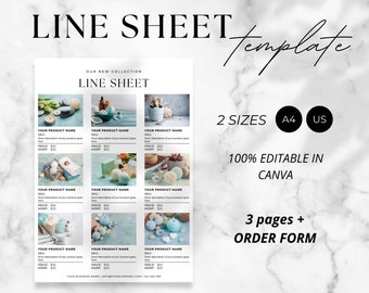 Line Sheet Canva Template, Editable Product Canva Ebook, Wholesale Catalogue, Pricing Sheet, Pricing Guide, INSTANT DOWNLOAD, Canva Template