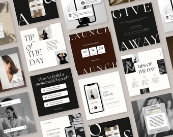 Minimalist Instagram Canva Templates, Social Media Posts, Stories, Reels (Digital Download)