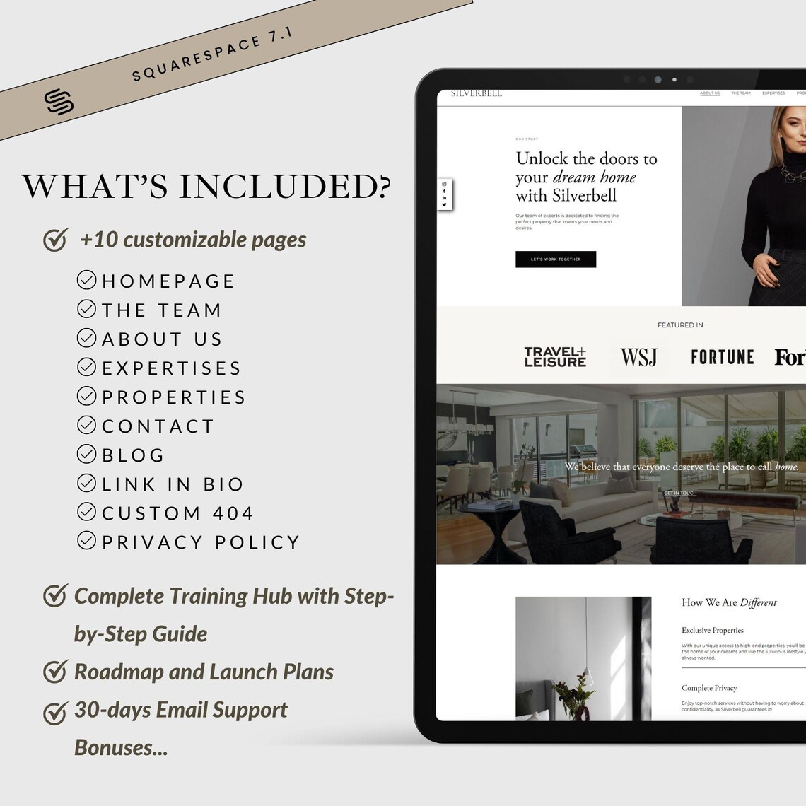 Realtor Squarespace Website Template, Website Design for Realtors