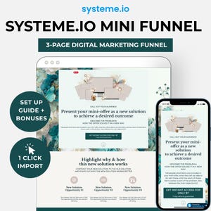 Systeme io sales funnel landing page, Systeme io tripwire order bump template, coaching funnel, Systeme template, Systeme io landing page