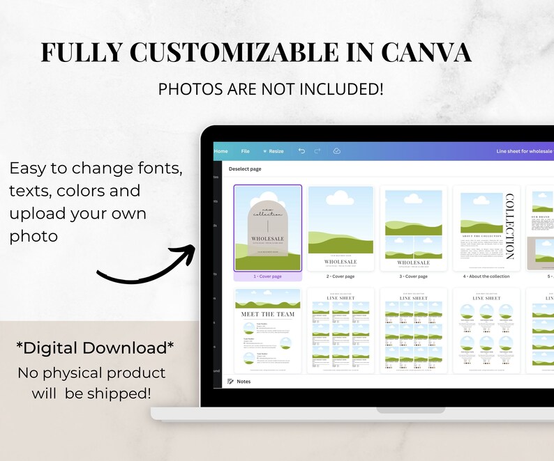 Line Sheet Canva Template Line Sheet for Wholesale Candle Etsy France
