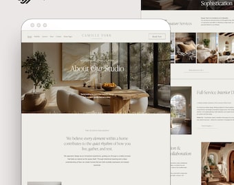 Squarespace Templates for Interior Design, Small Business Responsive Site, Squarespace Template for Property Management and Real Estate