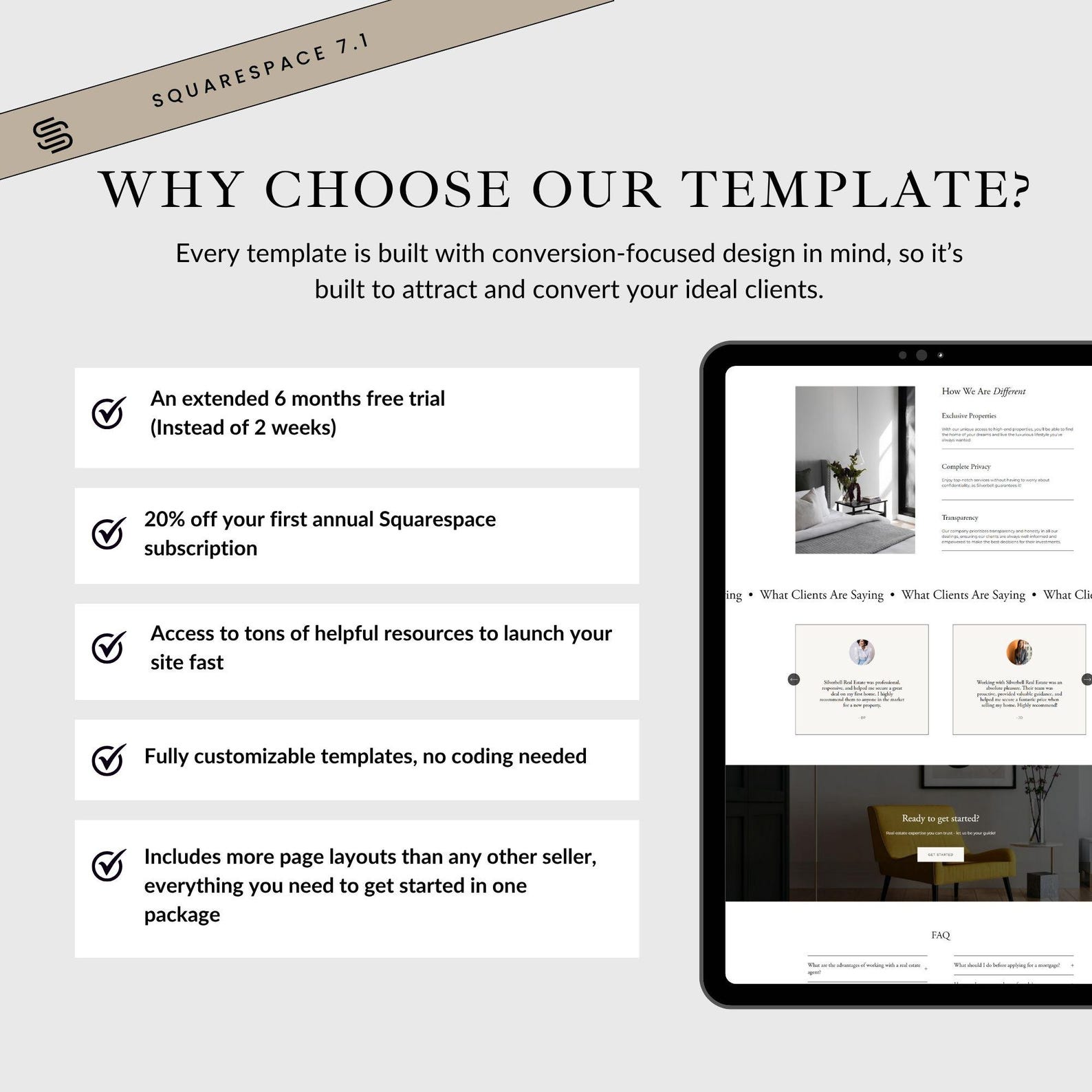 Realtor Squarespace Website Template, Website Design for Realtors