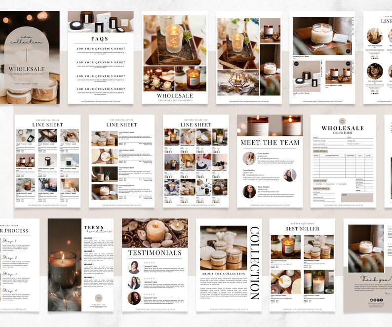 Line Sheet Canva Template Line Sheet for Wholesale Candle Etsy France