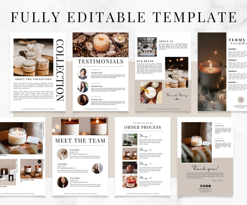 Line Sheet Canva Template Line Sheet for Wholesale Candle Etsy France
