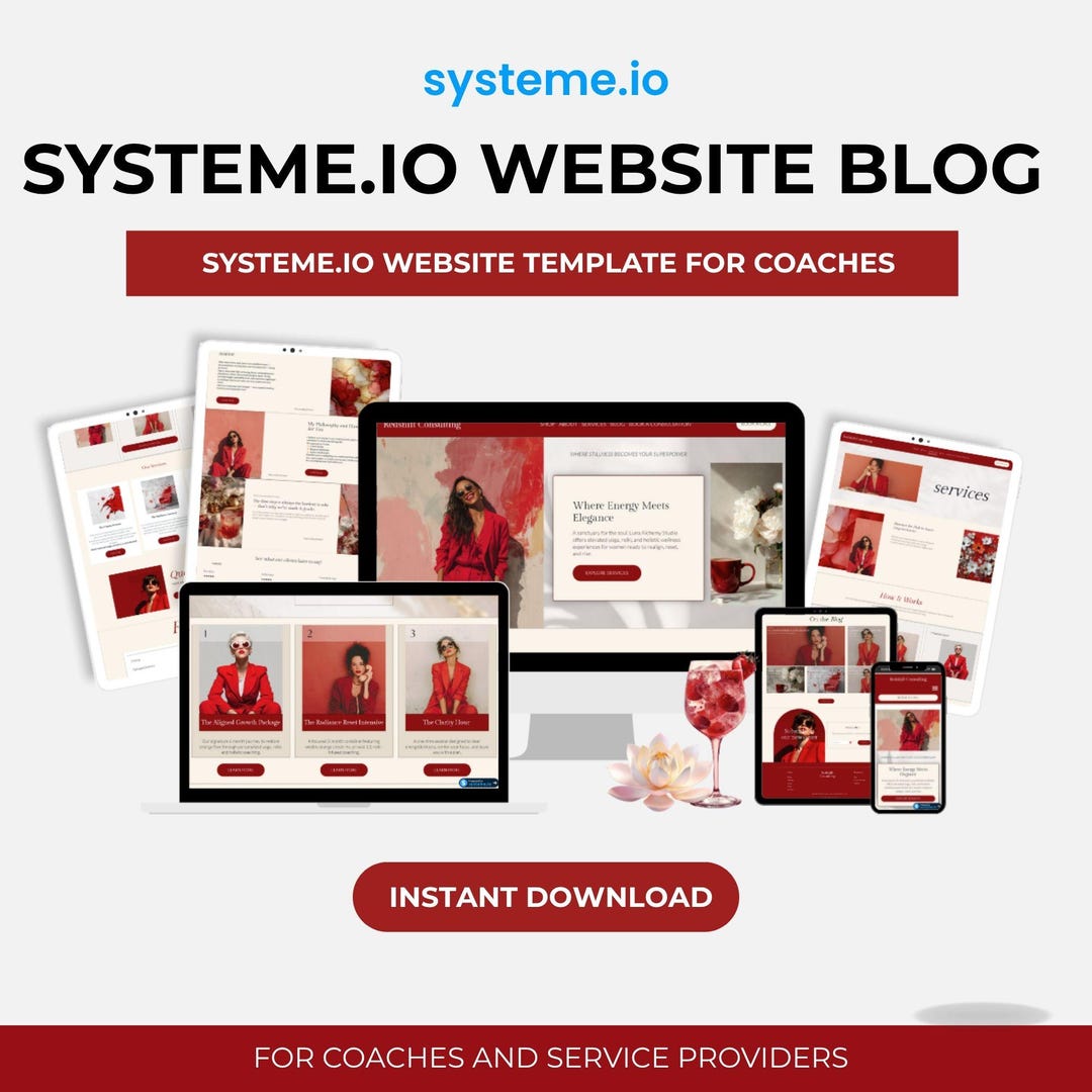 Red Systeme. Io Website Blog Template, Systeme.io Blog Template for ...