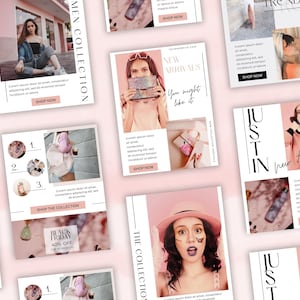 E-Commerce Email Templates Canva,  Modern Fashion Email Templates, Canva Email Templates, Boutique Flyer, Email Newsletter, Email Marketing