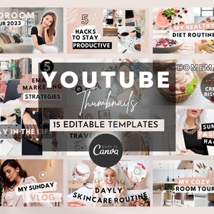 Youtube Thumbnail Canva Template, Youtube Thumbnail Template, Youtube Thumbnail, Youtube Branding Kit, Youtube Templates, Youtube Planner