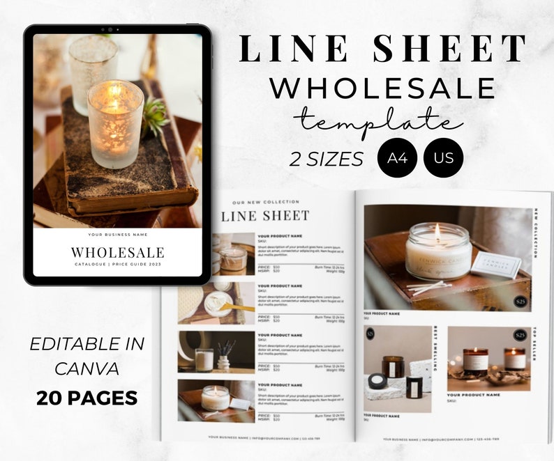Line Sheet Canva Template Line Sheet for Wholesale Candle Etsy France Line Sheet Canva Template Line Sheet for Wholesale Candle Etsy France