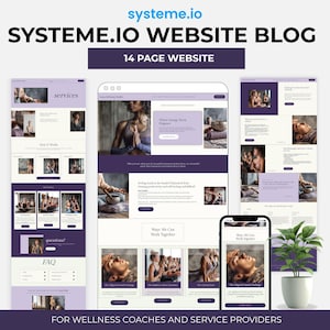 Systeme io Website Template, Wellness Systeme.io Website BlogTemplate, Systeme.io Coaching, Online Courses, Consultant Landing Page