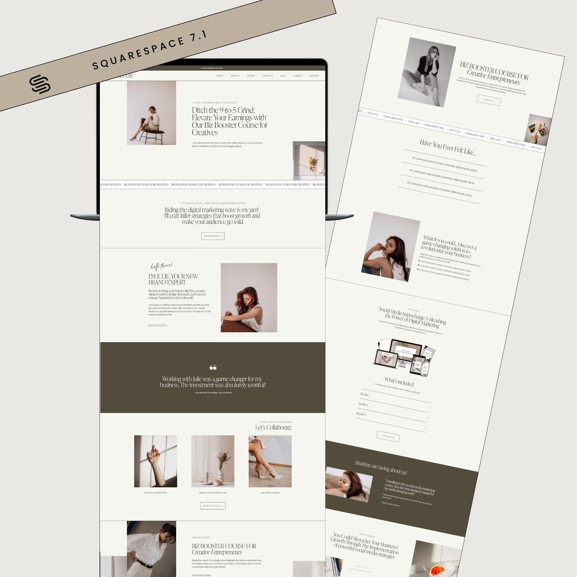 Minimal Squarespace Template, Squarespace Template for Counseling, Squarespace Template Therapy, Landing Page Template, Health Coach Website