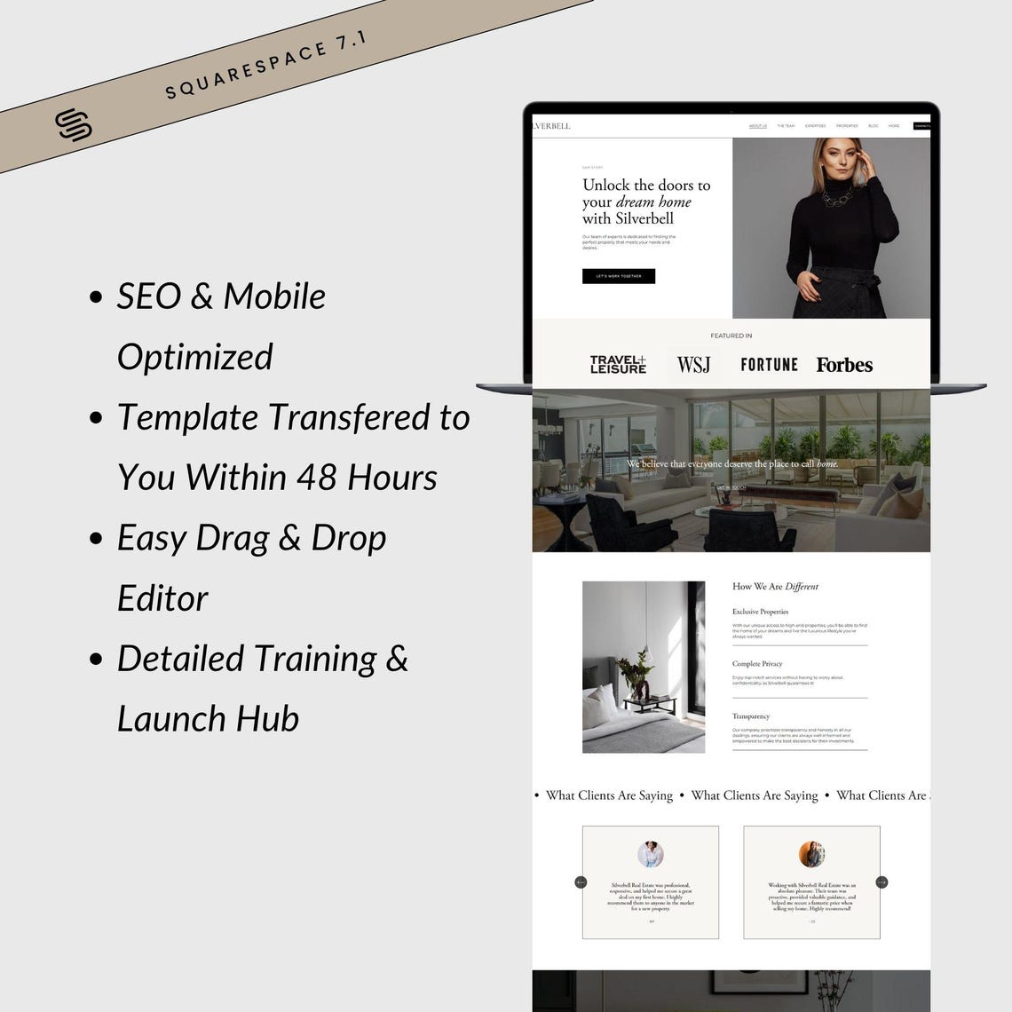 Realtor Squarespace Website Template, Website Design for Realtors