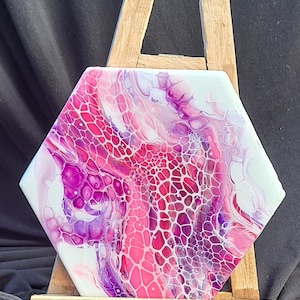 Abstract,  fluid art, 7 X 7 in, Decrotative tile, garden stepping stone, kitchen backsplash, wall art, accent piece. zen garden tile