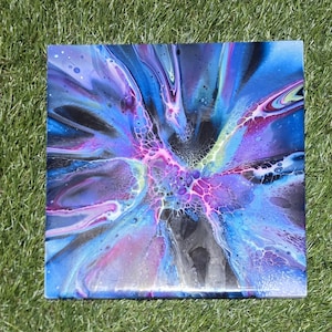 Zen garden tile,  fluid art, 8 X 8 in Decrotative tile, garden stepping stone, zen garden, kitchen backsplash, wall art, accent piece