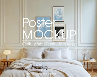 Mockup galerii ściennej, mockup ramki artystycznej (plik PSD)